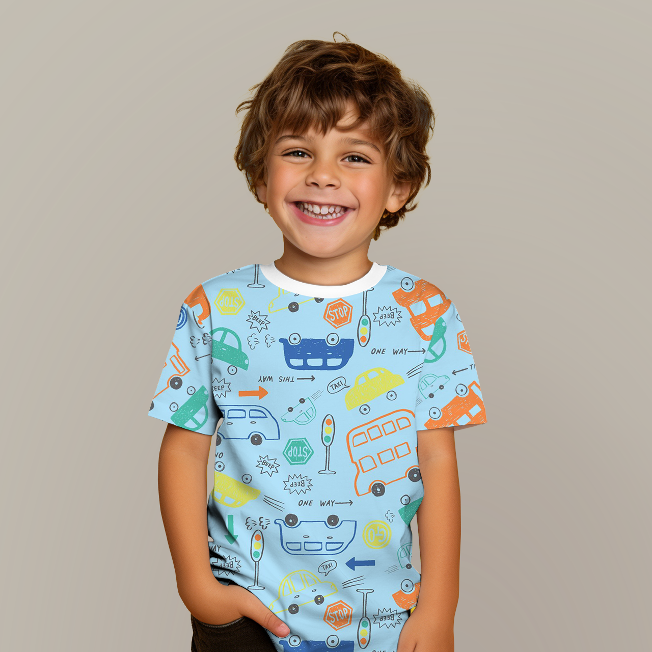 Crayon Cars Back To School All Over Print Kids Tees