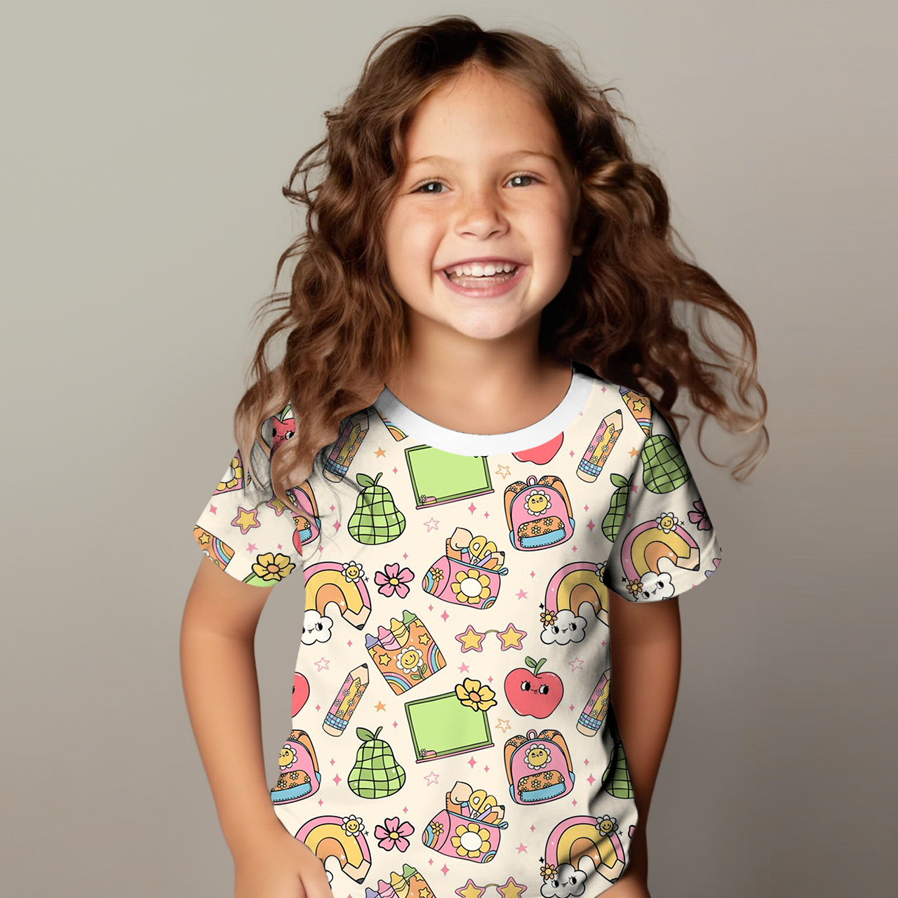 Flower Crayons All Over Print Kids Tees
