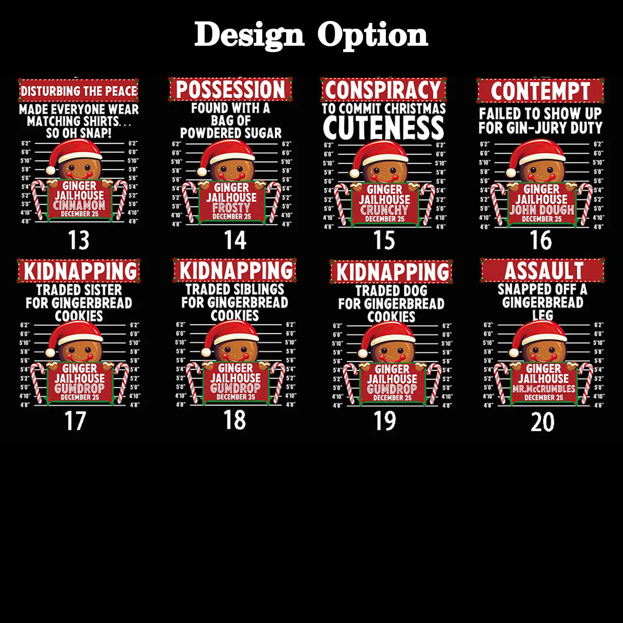 Personalized Gingerbread North Pole Correctional Christmas Matching T-Shirts Beepumpkin