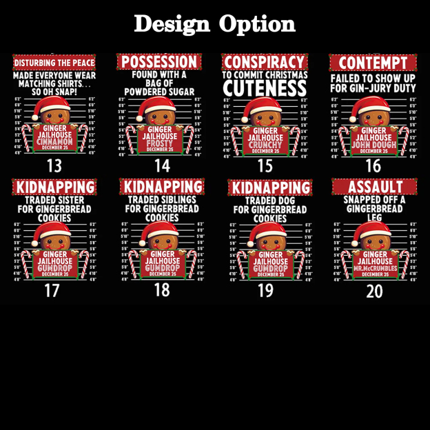 Personalized Gingerbread North Pole Correctional Christmas Matching T-Shirts Beepumpkin