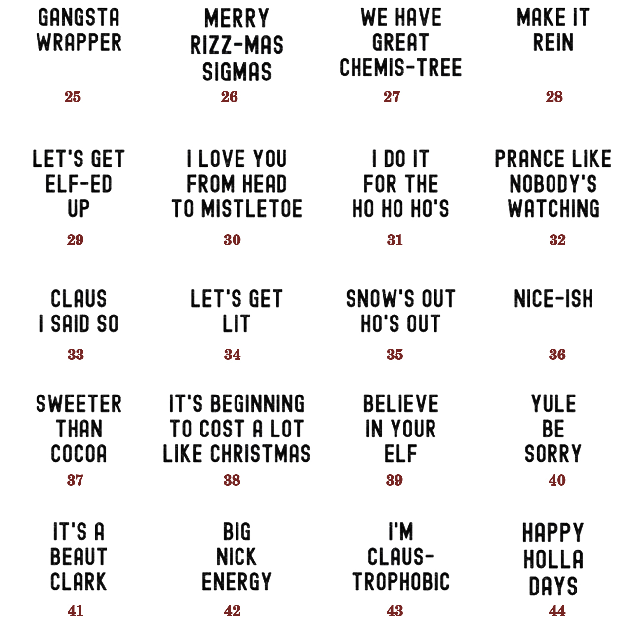 Personalized Funny 60 Quotes Christmas Party Family Matching T-Shirts Beepumpkin