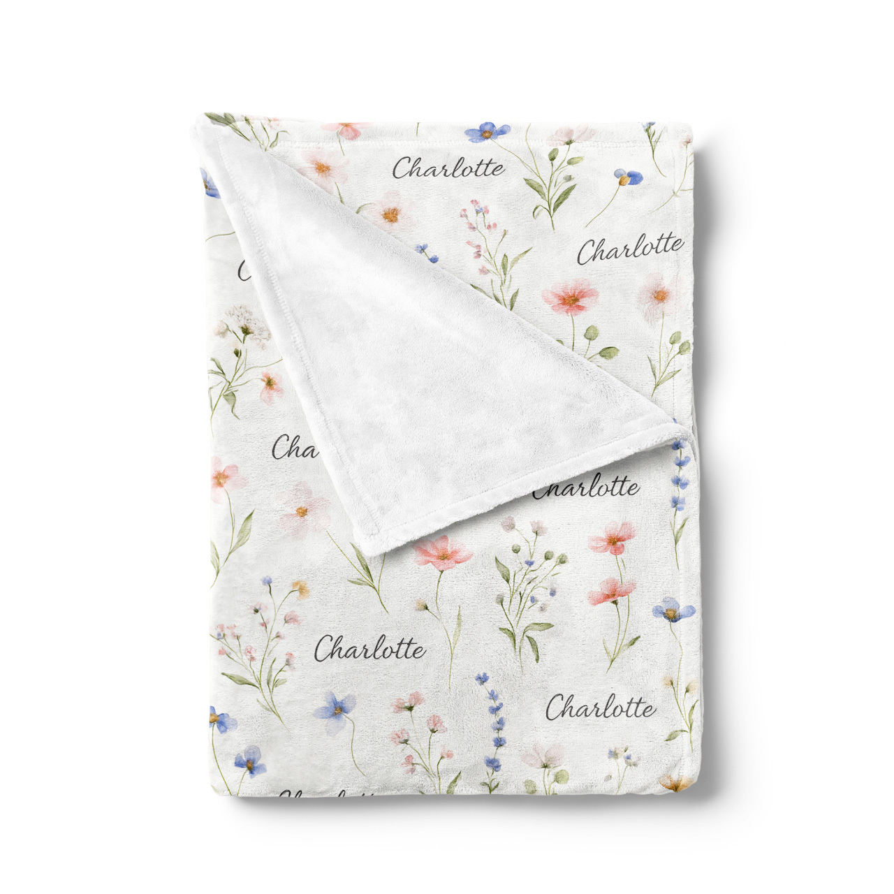 Personalized Wildflower Whisper Fleece Blanket