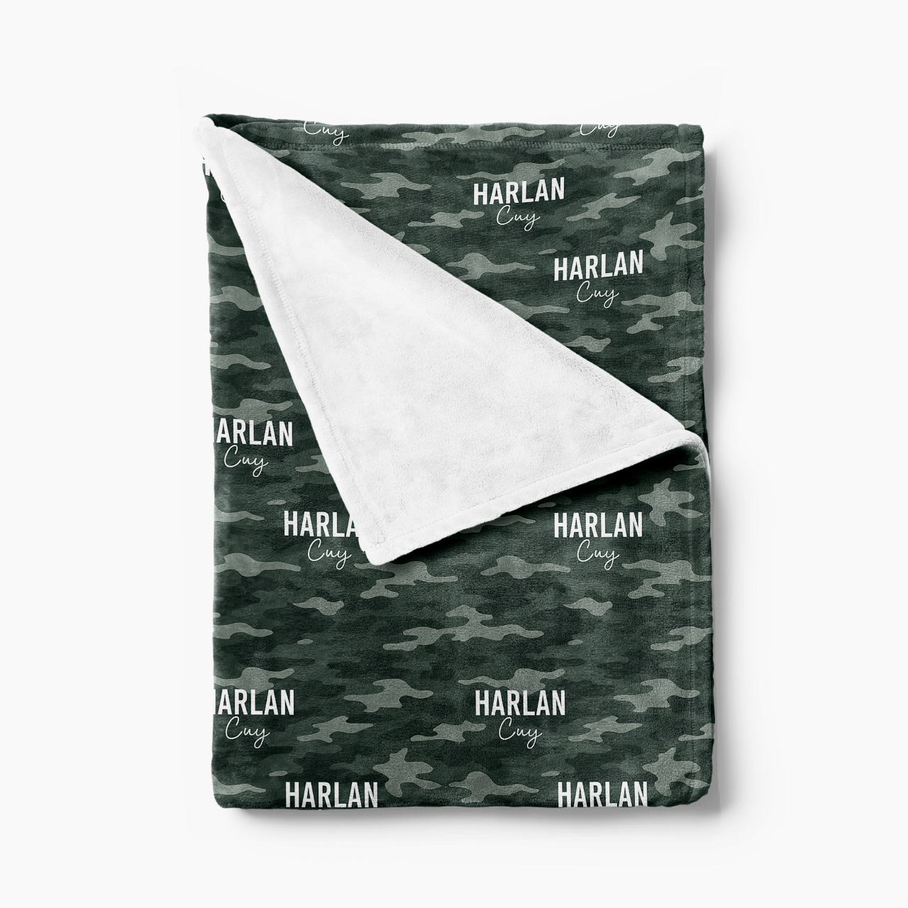 Personalized Name Camo Fleece Blanket