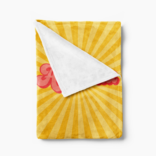 Personalized 70s Style Name Fleece Blanket