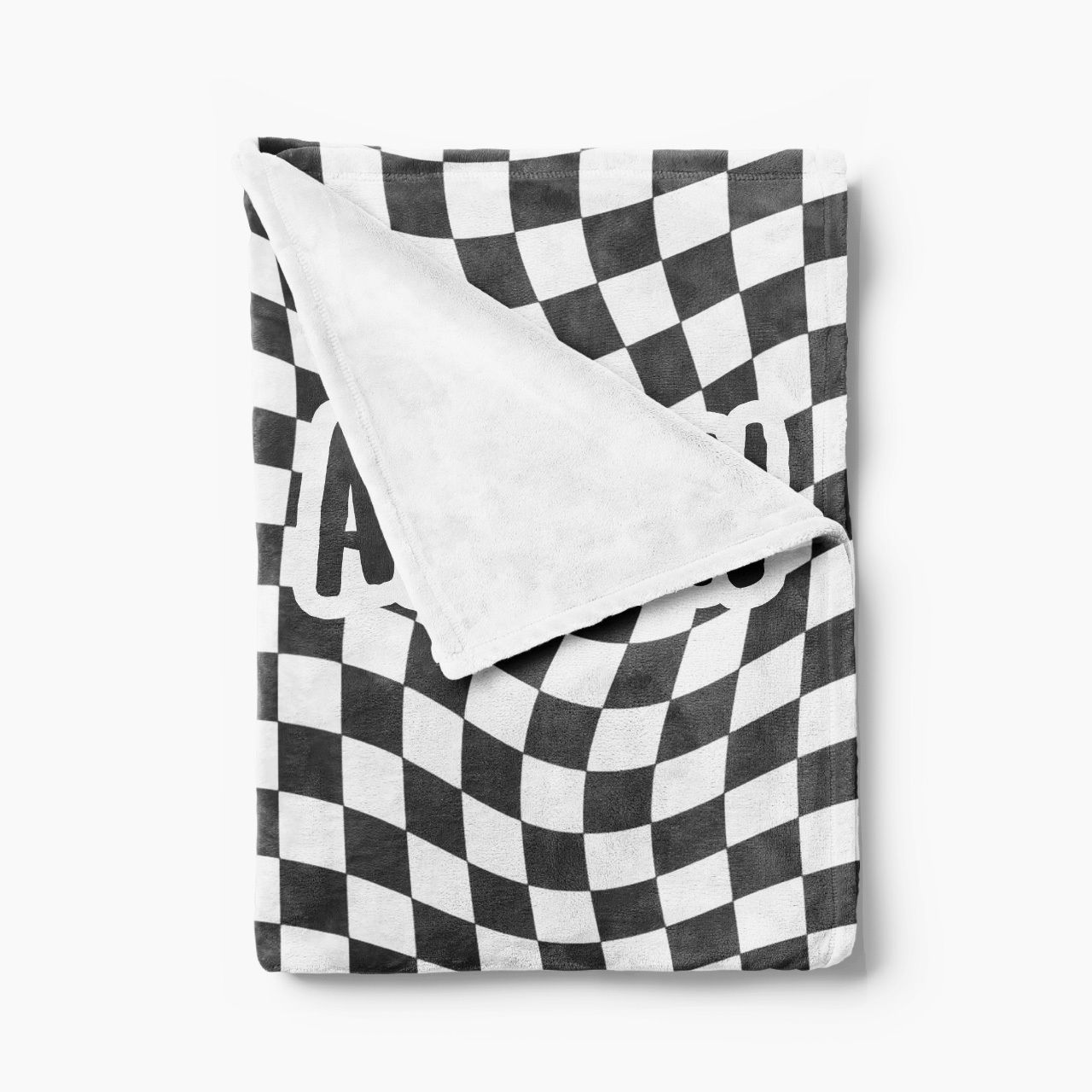 Personalized Wavy Plaid Name Fleece Blanket