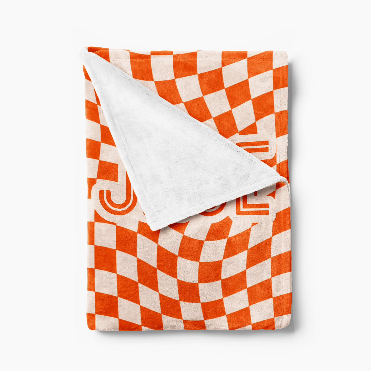 Personalized Wavy Plaid Name Fleece Blanket