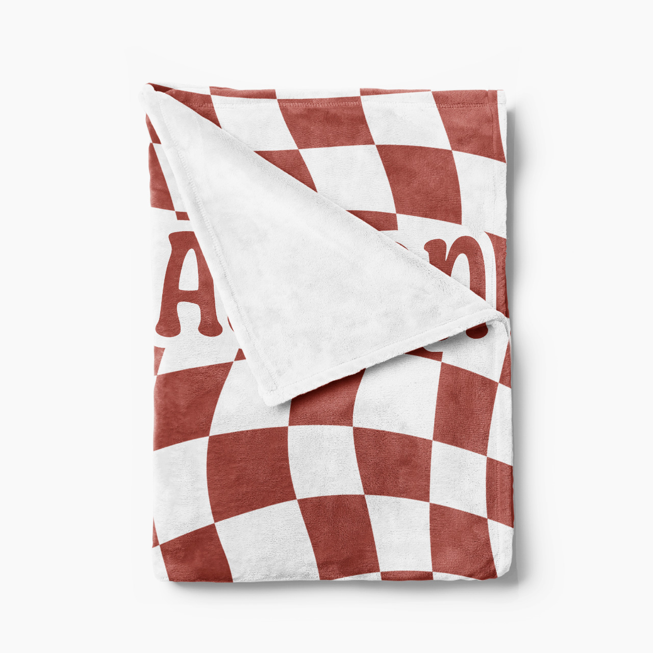 Personalized Cool Checker Swirl Name Fleece Blanket