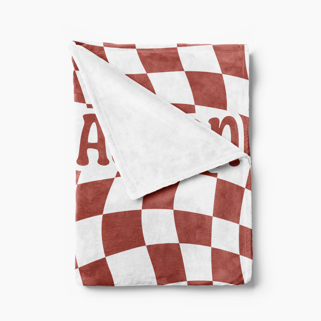 Personalized Cool Checker Swirl Name Fleece Blanket