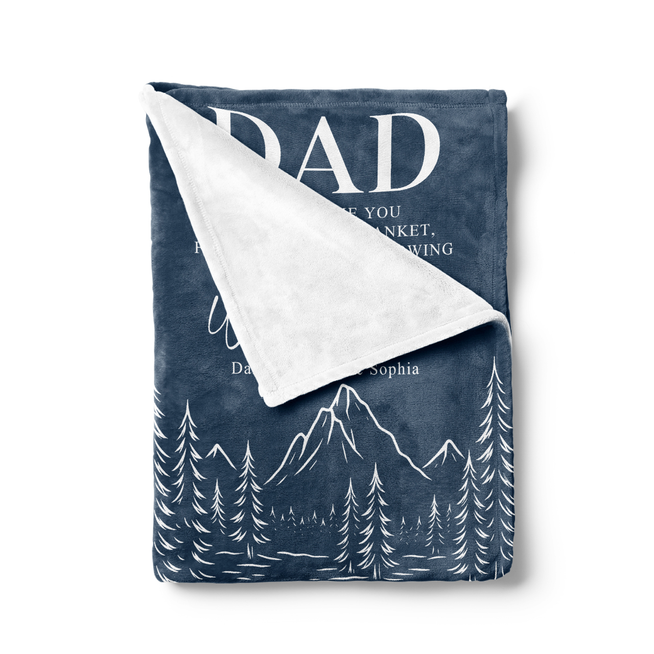 Personalized Blanket To Dad, With Love-Mountain Edition