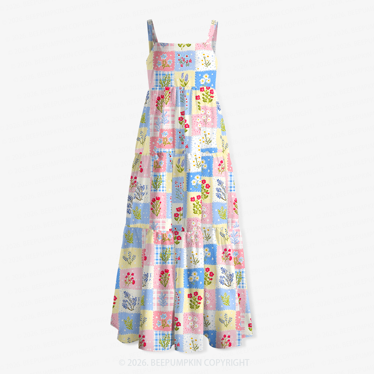 Spring Garden Patchwork Women’s Voile Cami Dress