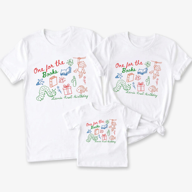 Personalized One for the Books Birthday Matching Family Shirts