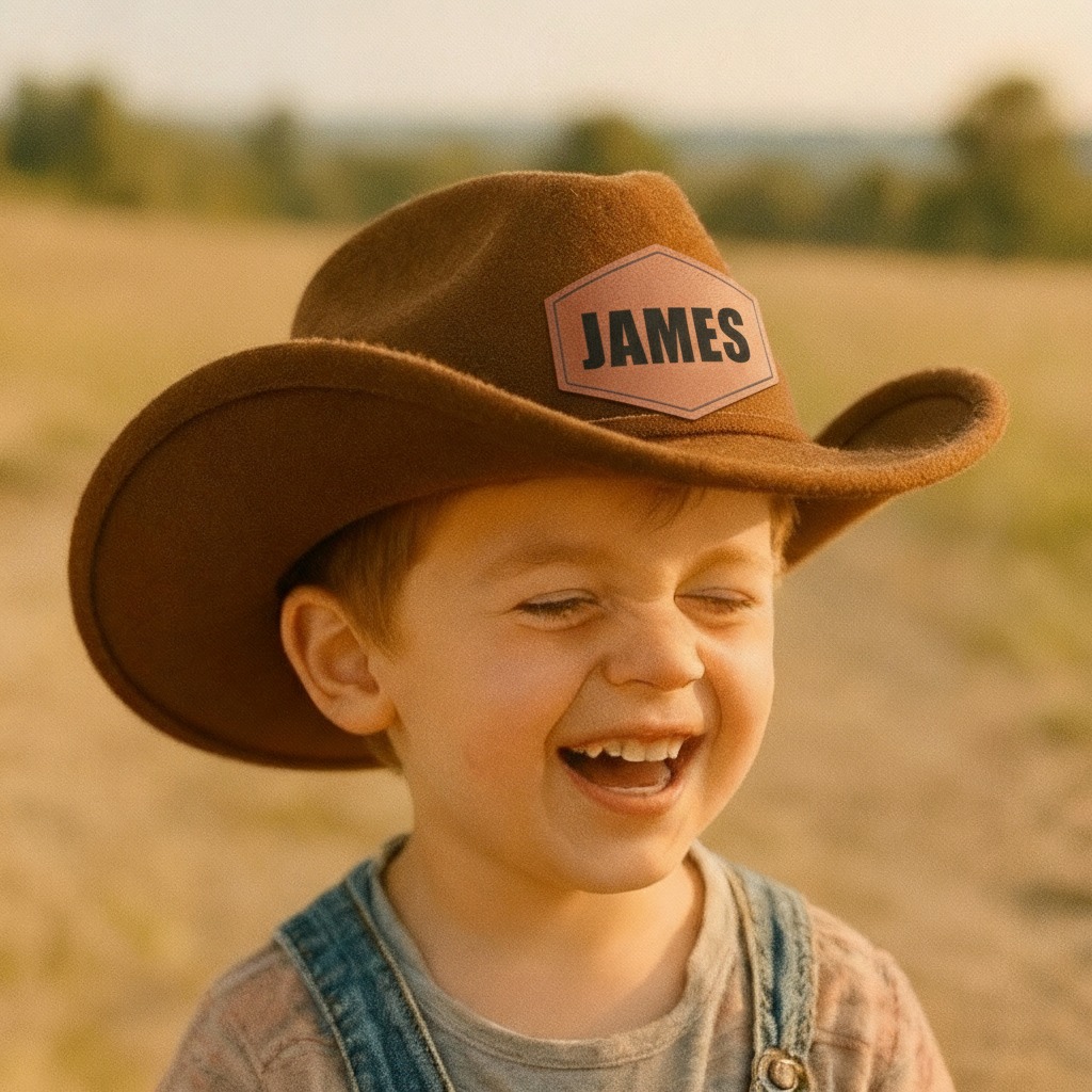 Personalized Name Matching Felt Western Cowboy Hat