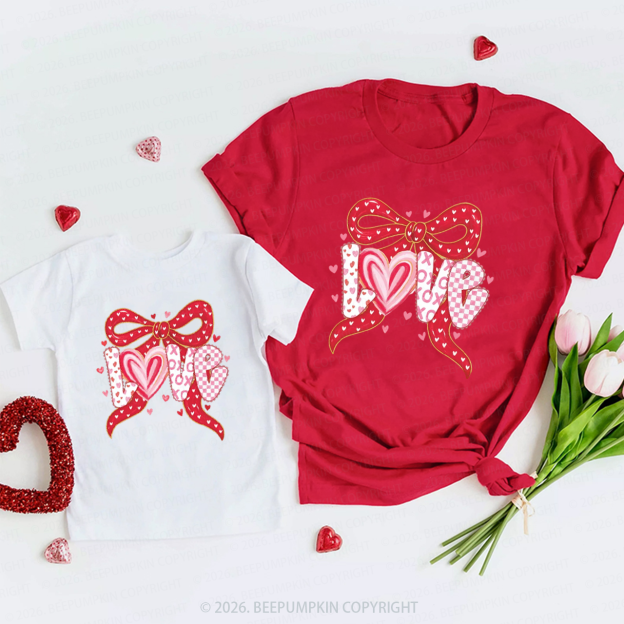 Coquette Bow Love Valentine's Day Mom&Me Matching Tees