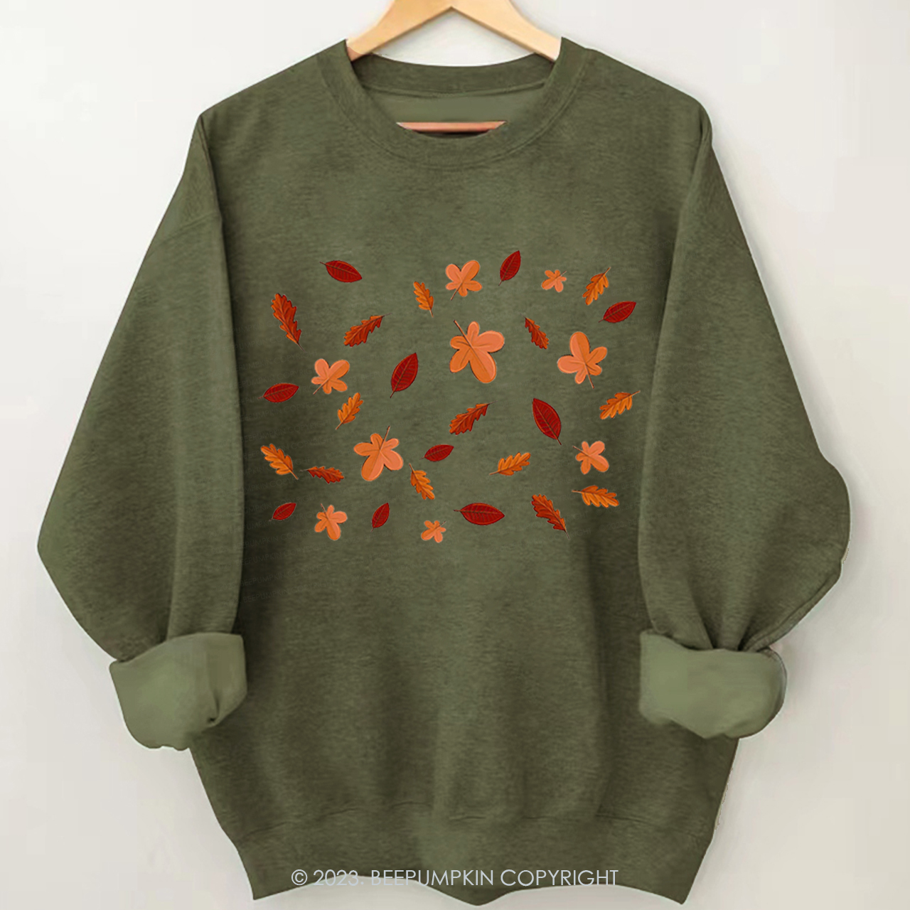 Unique Pretty Colorful Leaves Fall Sweatshirt Beepumpkin