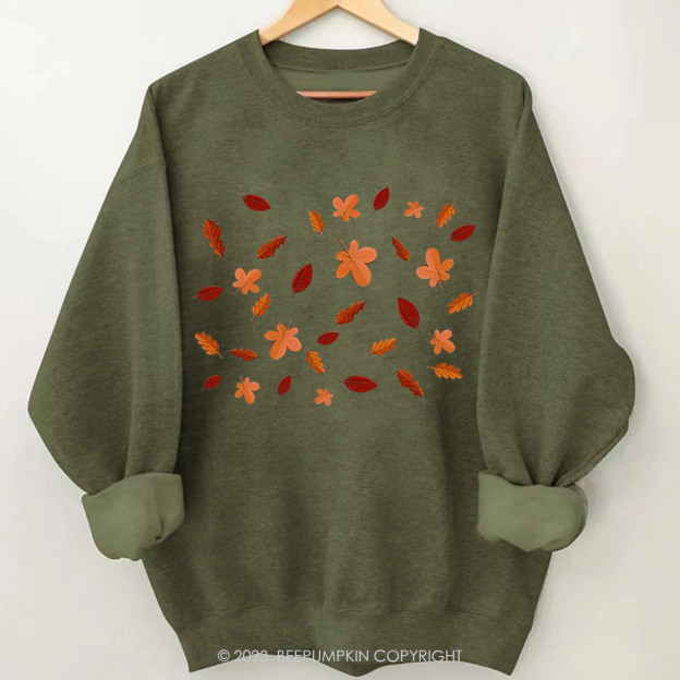 Unique Pretty Colorful Leaves Fall Sweatshirt Beepumpkin