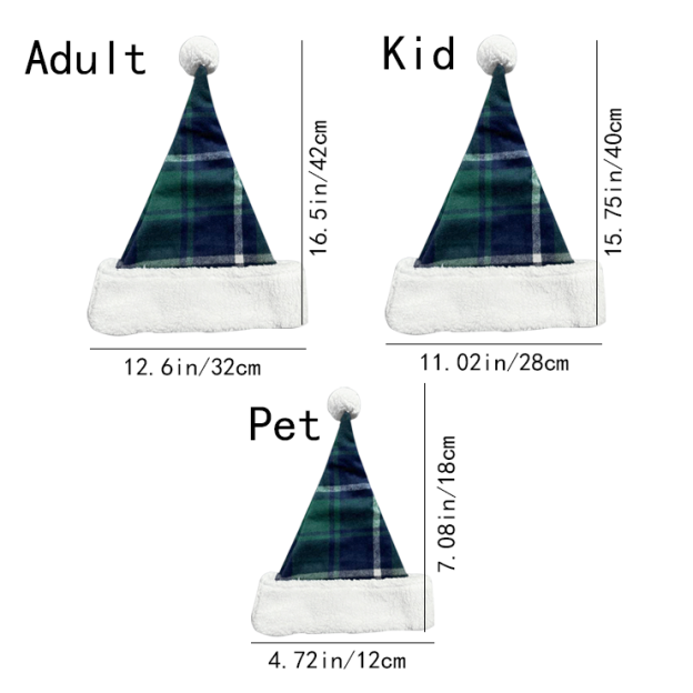 Personalized Three-color plaid Santa Hat Beepumpkin