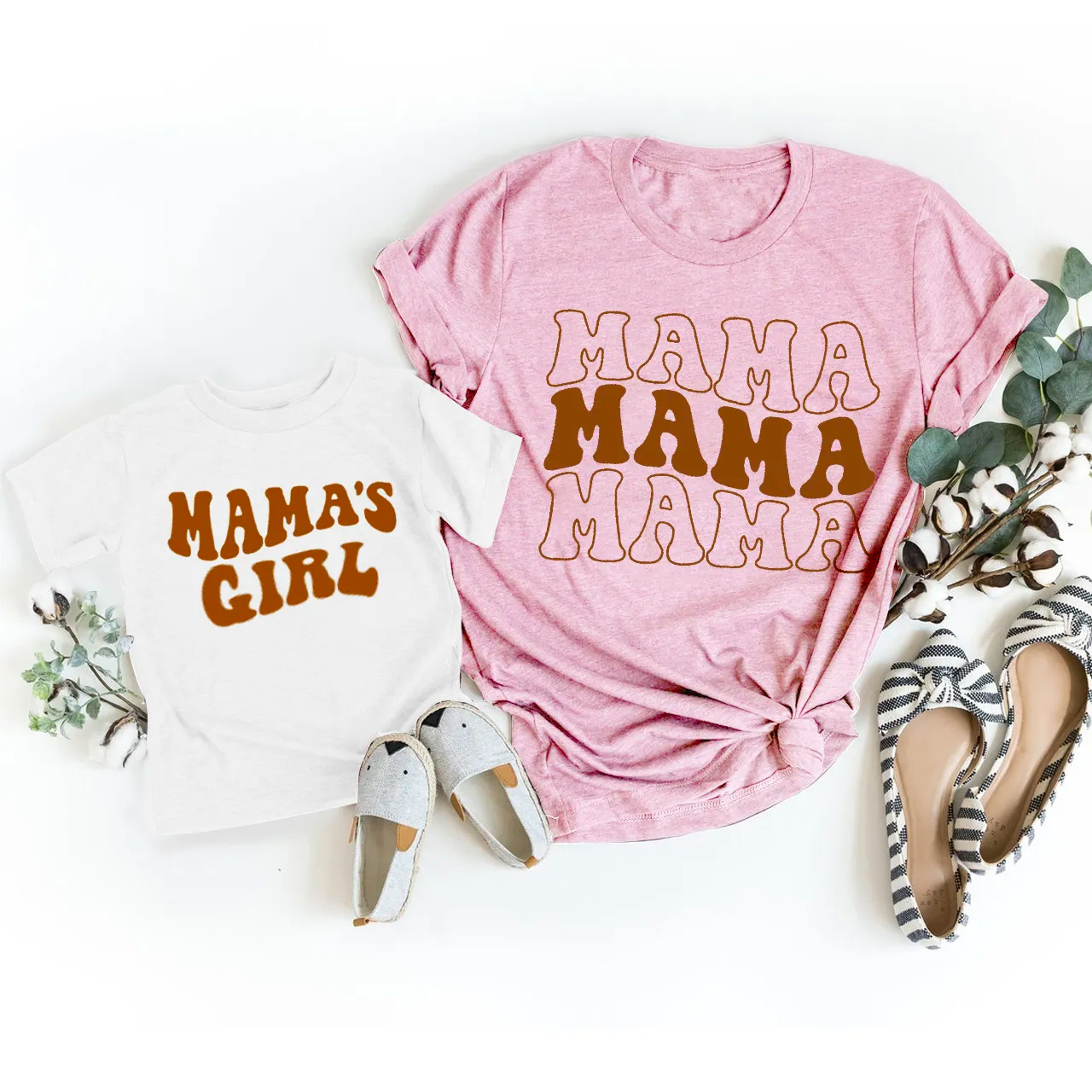 Mother's Day Gift Matching T-Shirt MAMA BOY GIRL