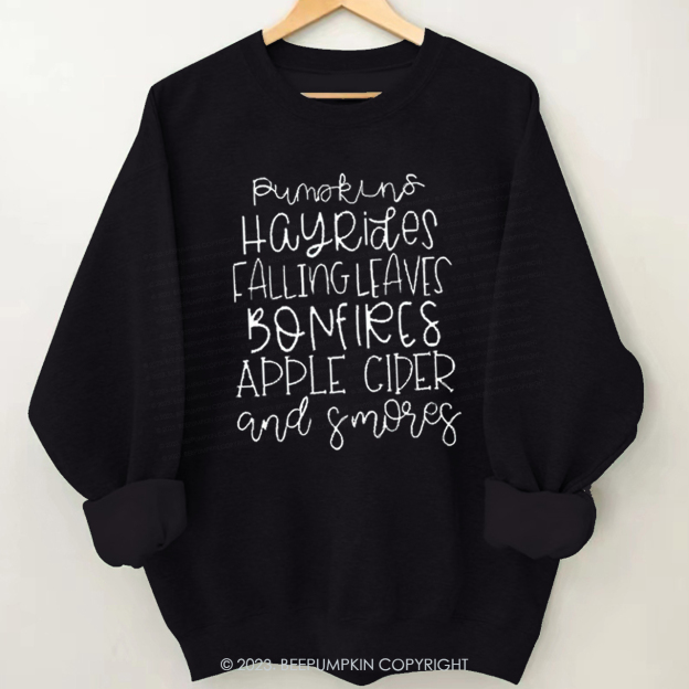 Cute Graphic List Fall Sweatshirt Beepumpkin