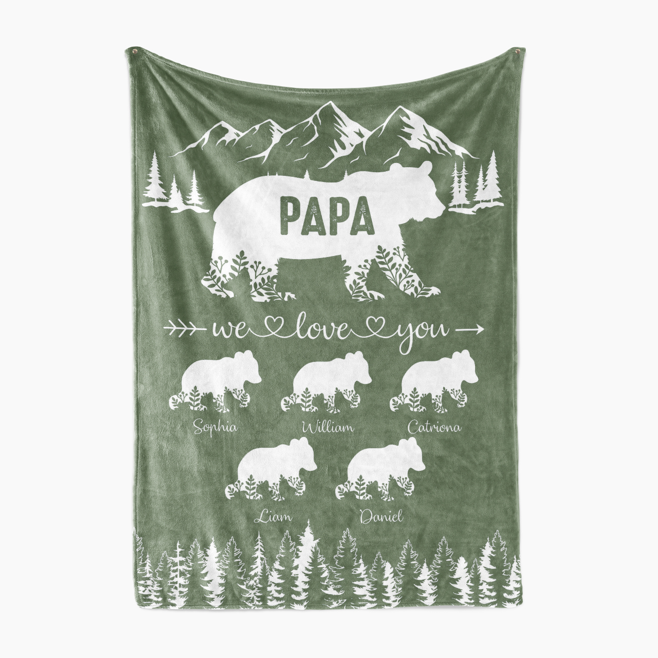 Personalized Bear Blanket For Father's Day Gift