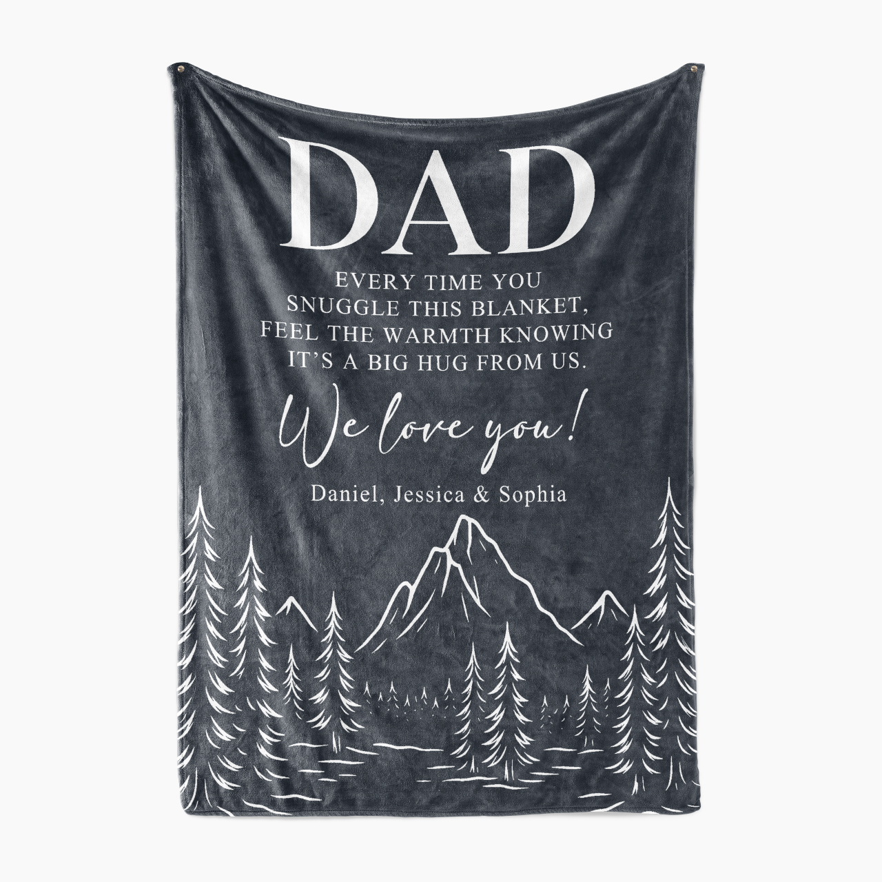 Personalized Blanket To Dad, With Love-Mountain Edition