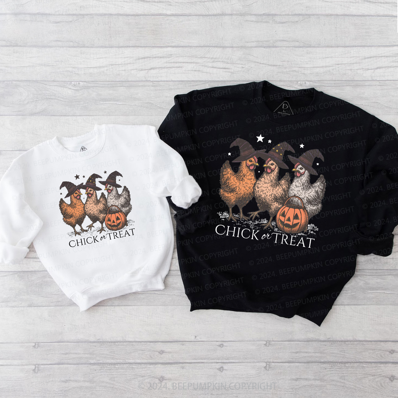 Halloween Chicken Vintage Family Matching Sweatshirt