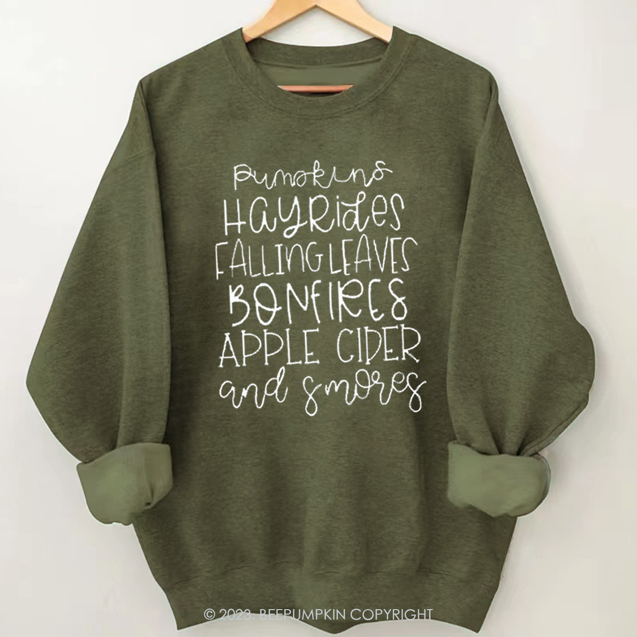 Cute Graphic List Fall Sweatshirt Beepumpkin