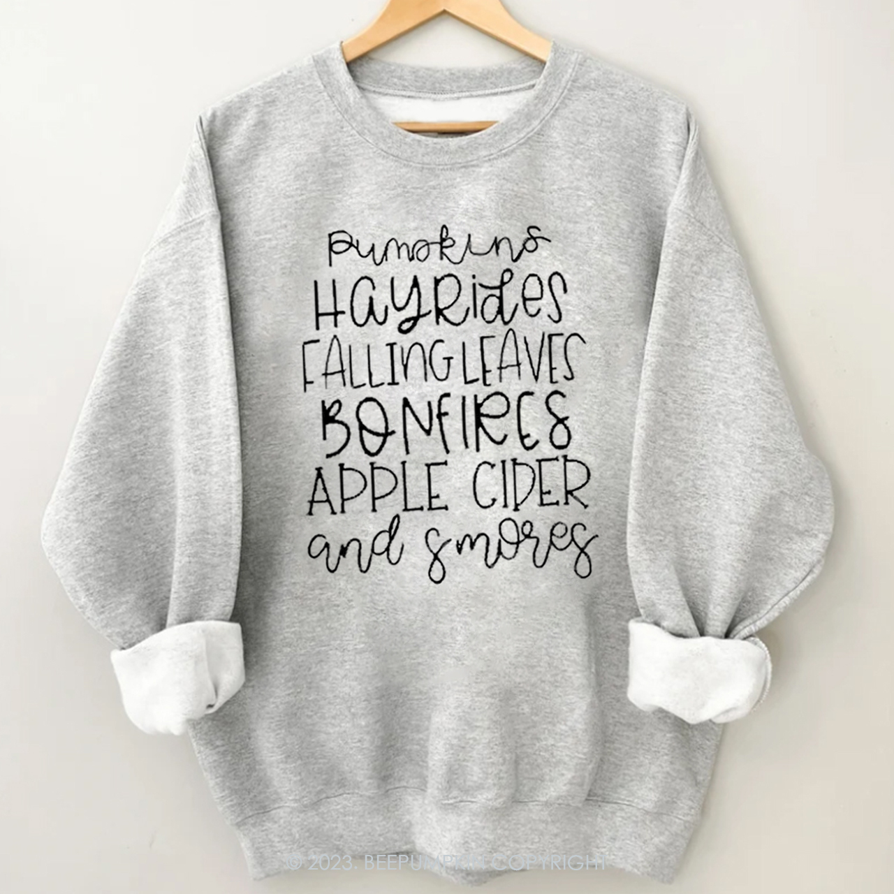 Cute Graphic List Fall Sweatshirt Beepumpkin
