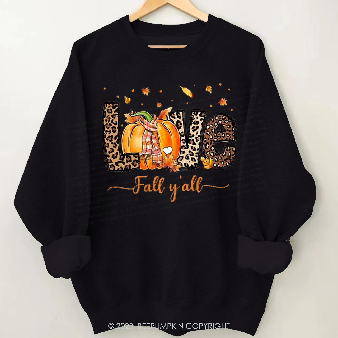 Love Fall Y'All Fall Sweatshirt Beepumpkin