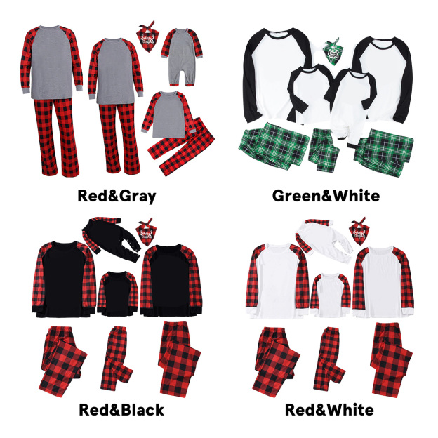 Red Buffalo Plaid Heart Bear Christmas Family Matching Pajamas Beepumpkin