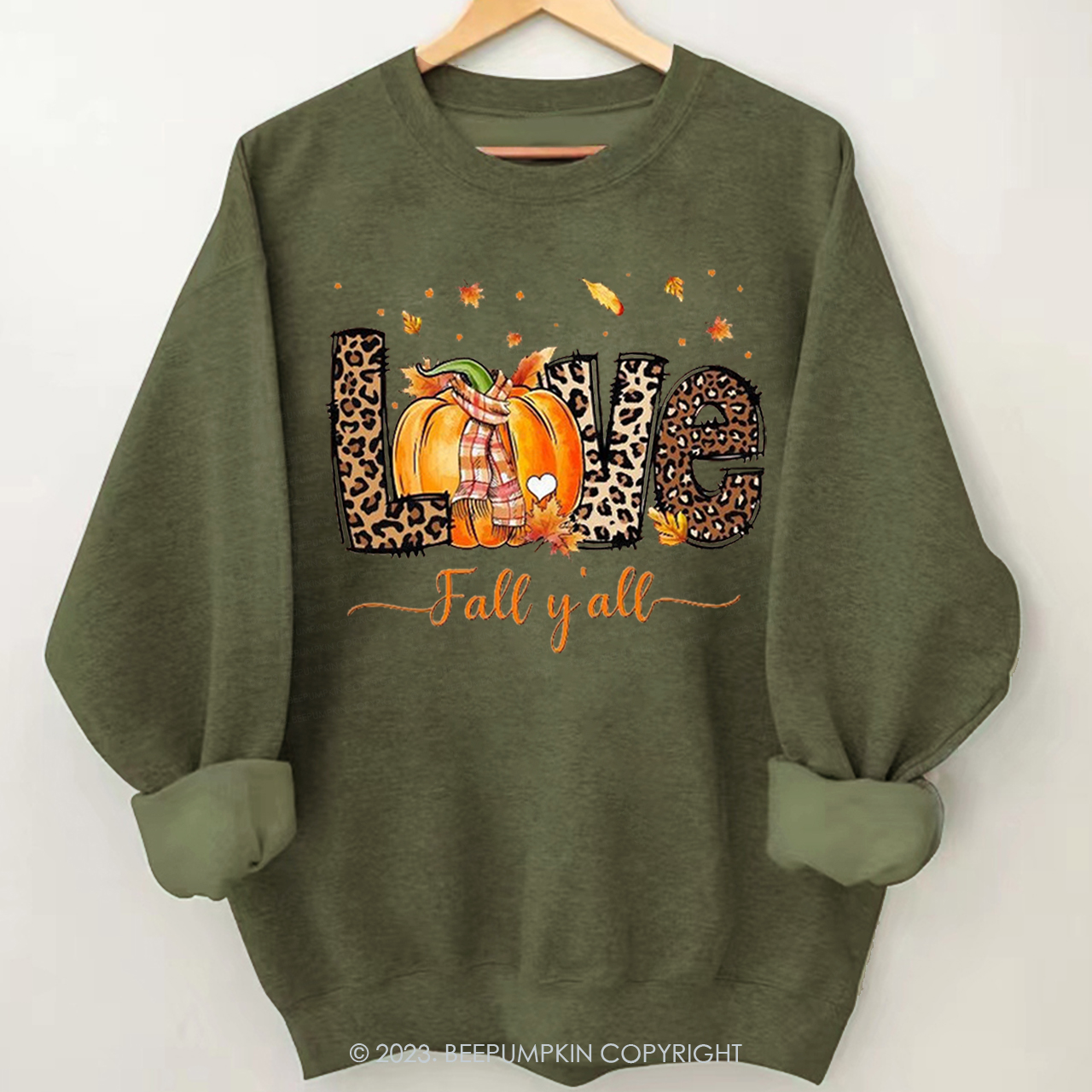 Love Fall Y'All Fall Sweatshirt Beepumpkin
