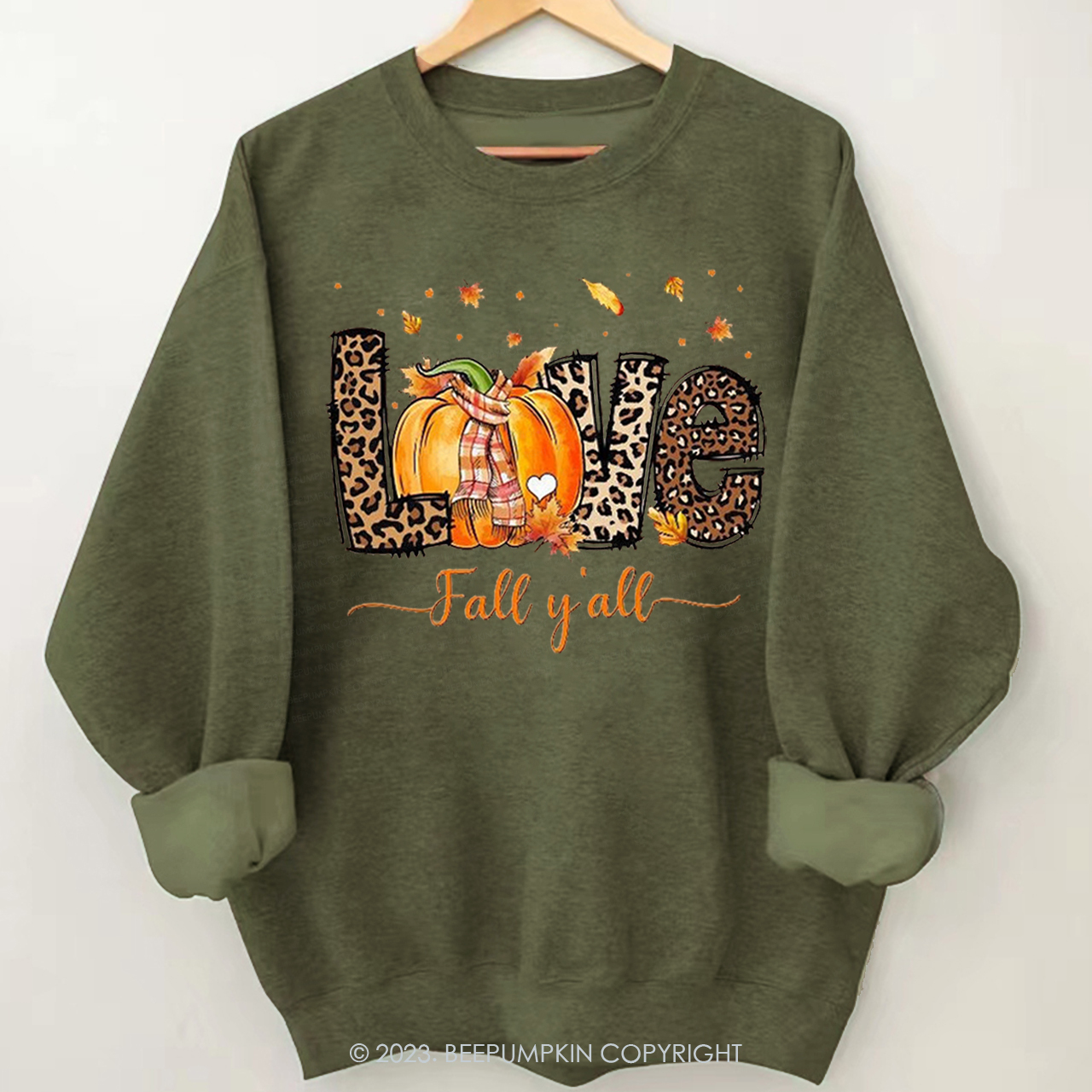 Love Fall Y'All Fall Sweatshirt Beepumpkin