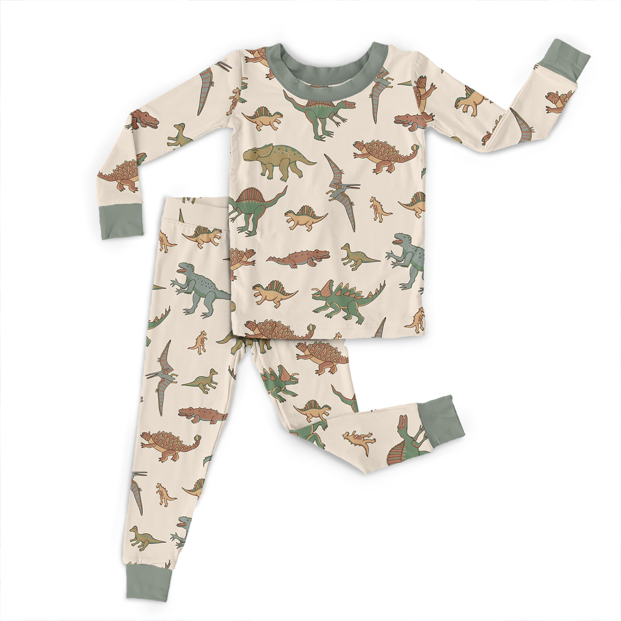 Dinosaur Dreamland Two-Piece Pajama Set For Kids