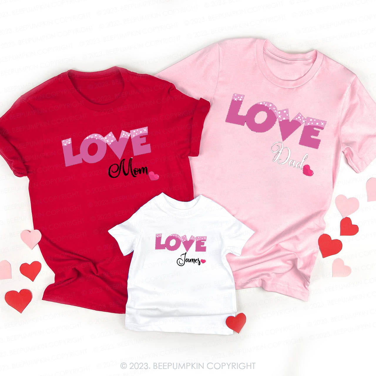 Personalized Happy Valentine's Day Family Matching Shirts