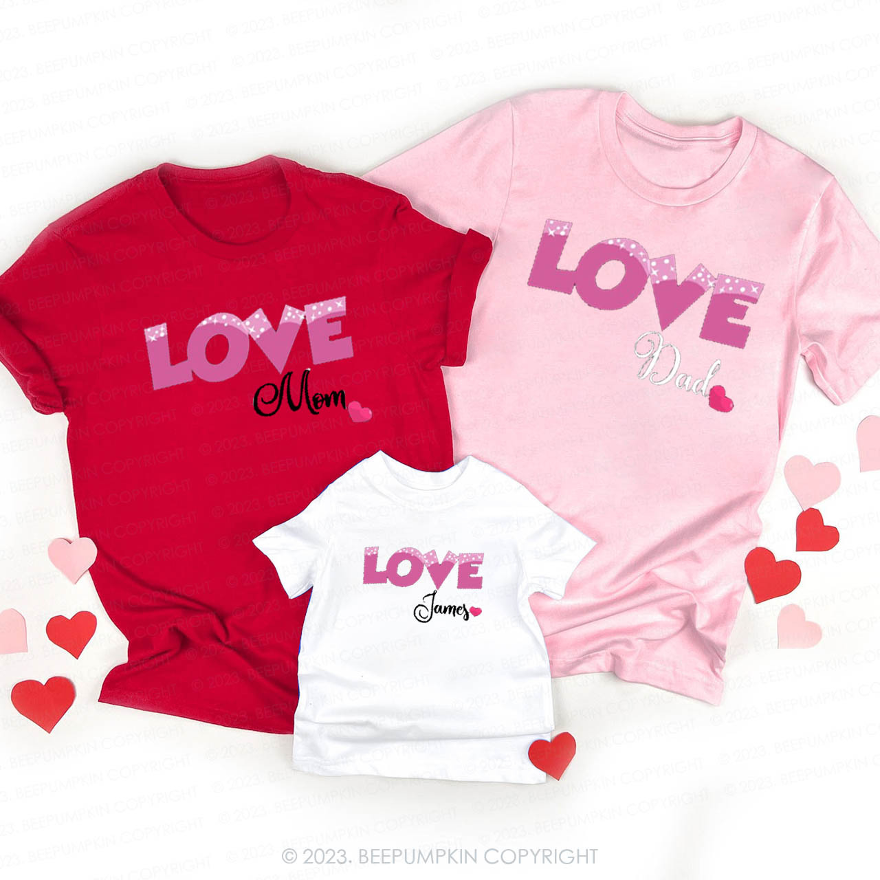 Personalized Happy Valentine's Day Family Matching Shirts