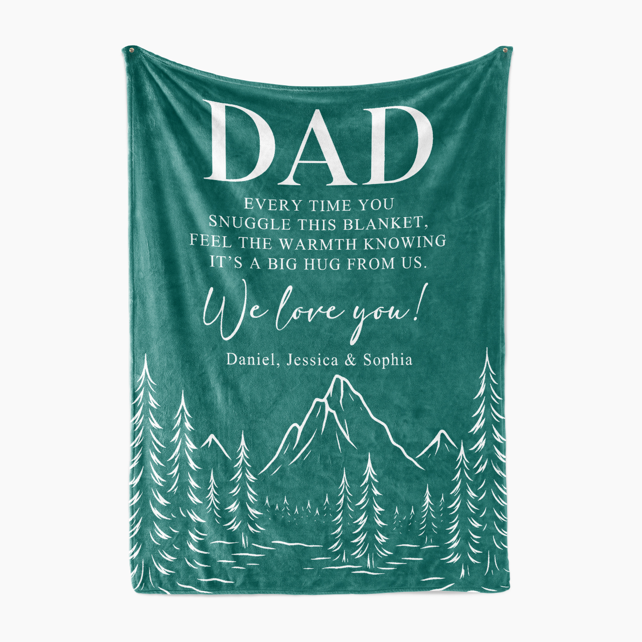 Personalized Blanket To Dad, With Love-Mountain Edition