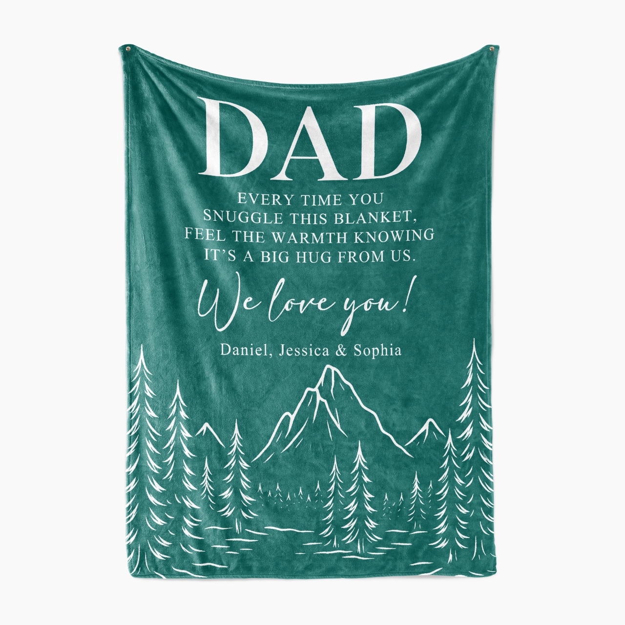 Personalized Blanket To Dad, With Love-Mountain Edition