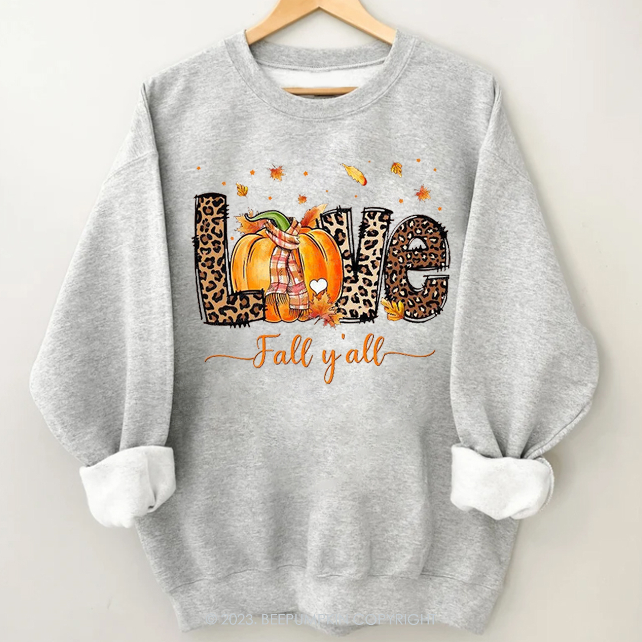 Love Fall Y'All Fall Sweatshirt Beepumpkin