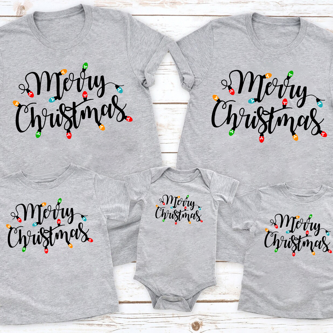 Merry Christmas-Christmas Lights Matching Shirts