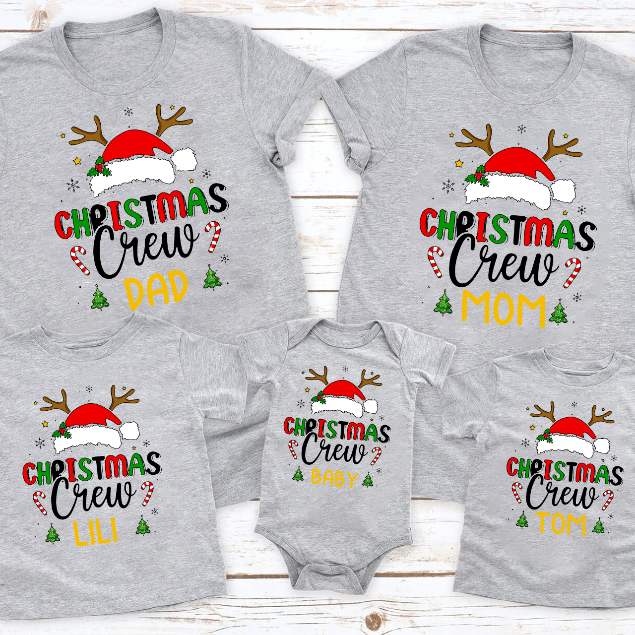Personalized Christmas Holiday Crew Shirts