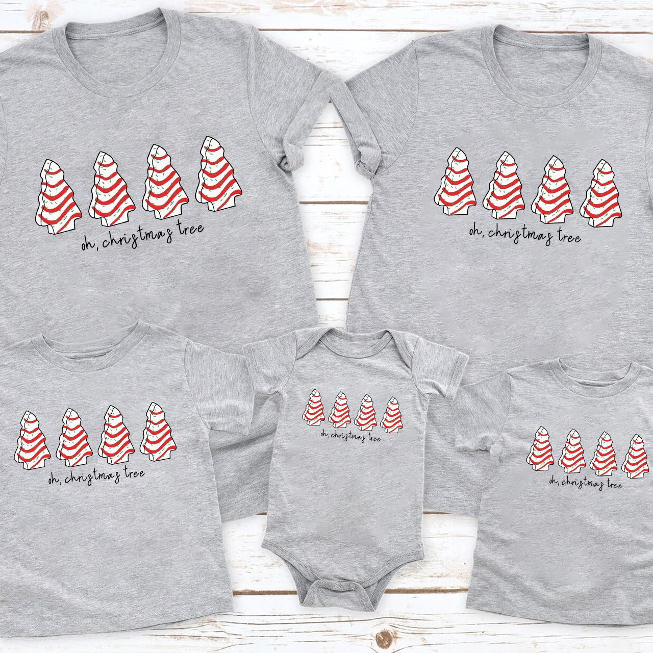 Oh Christmas Cake Family Matching Shirts