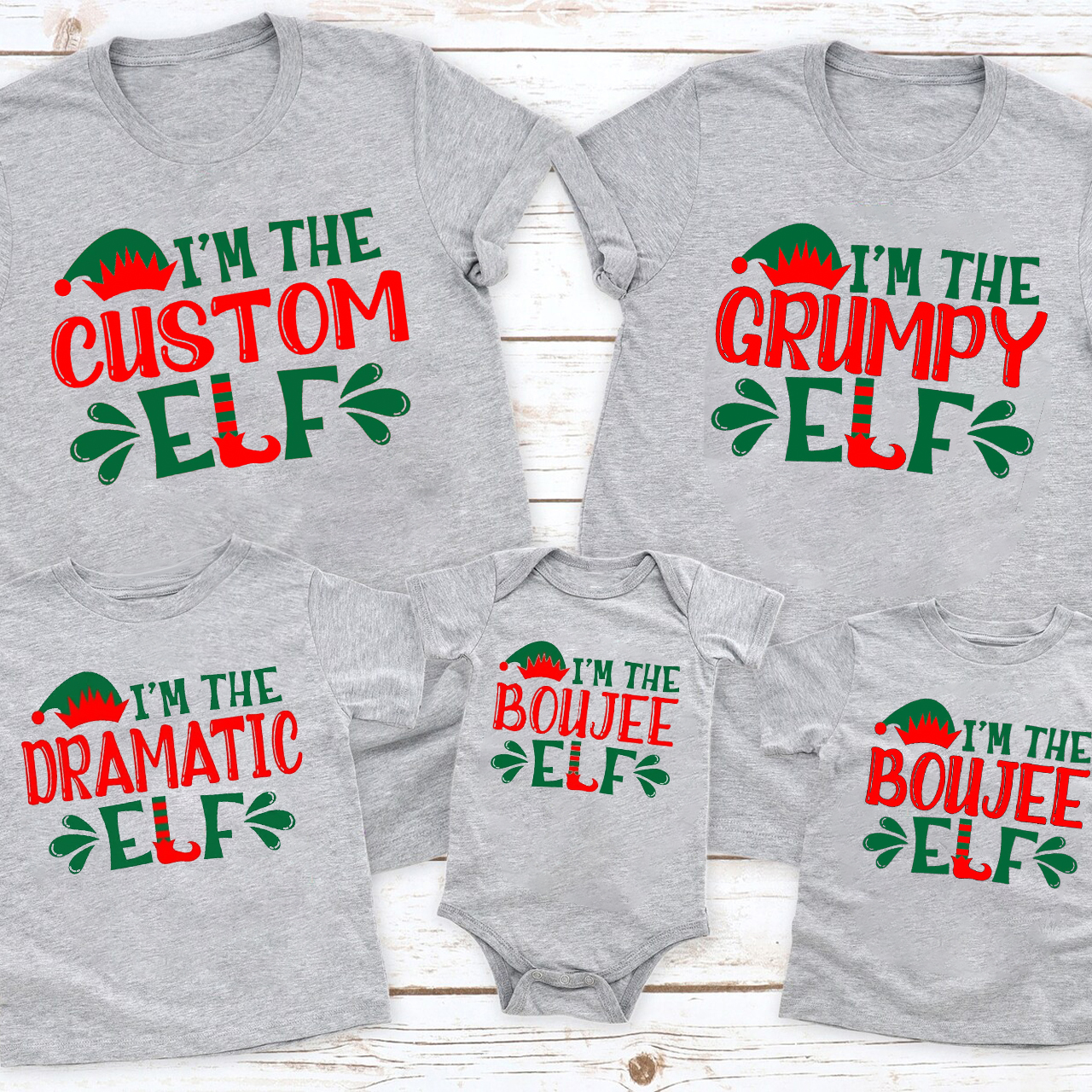 Personalized Elf Christmas Family T-Shirts