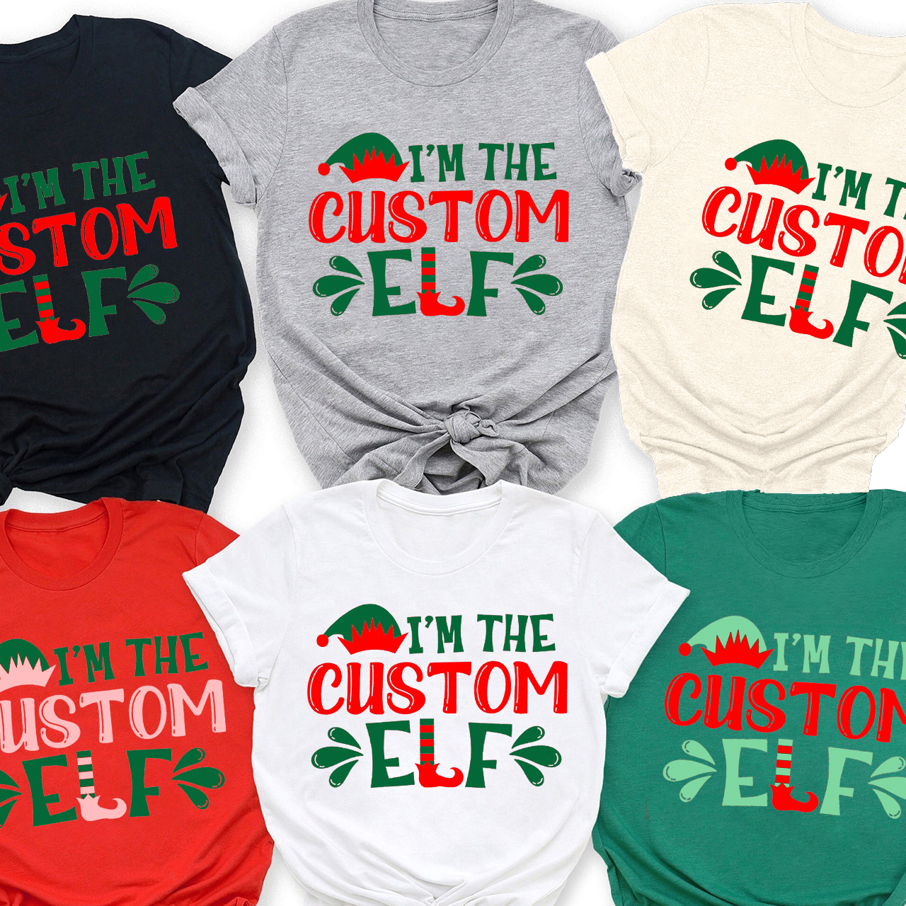 Personalized Elf Christmas Family T-Shirts