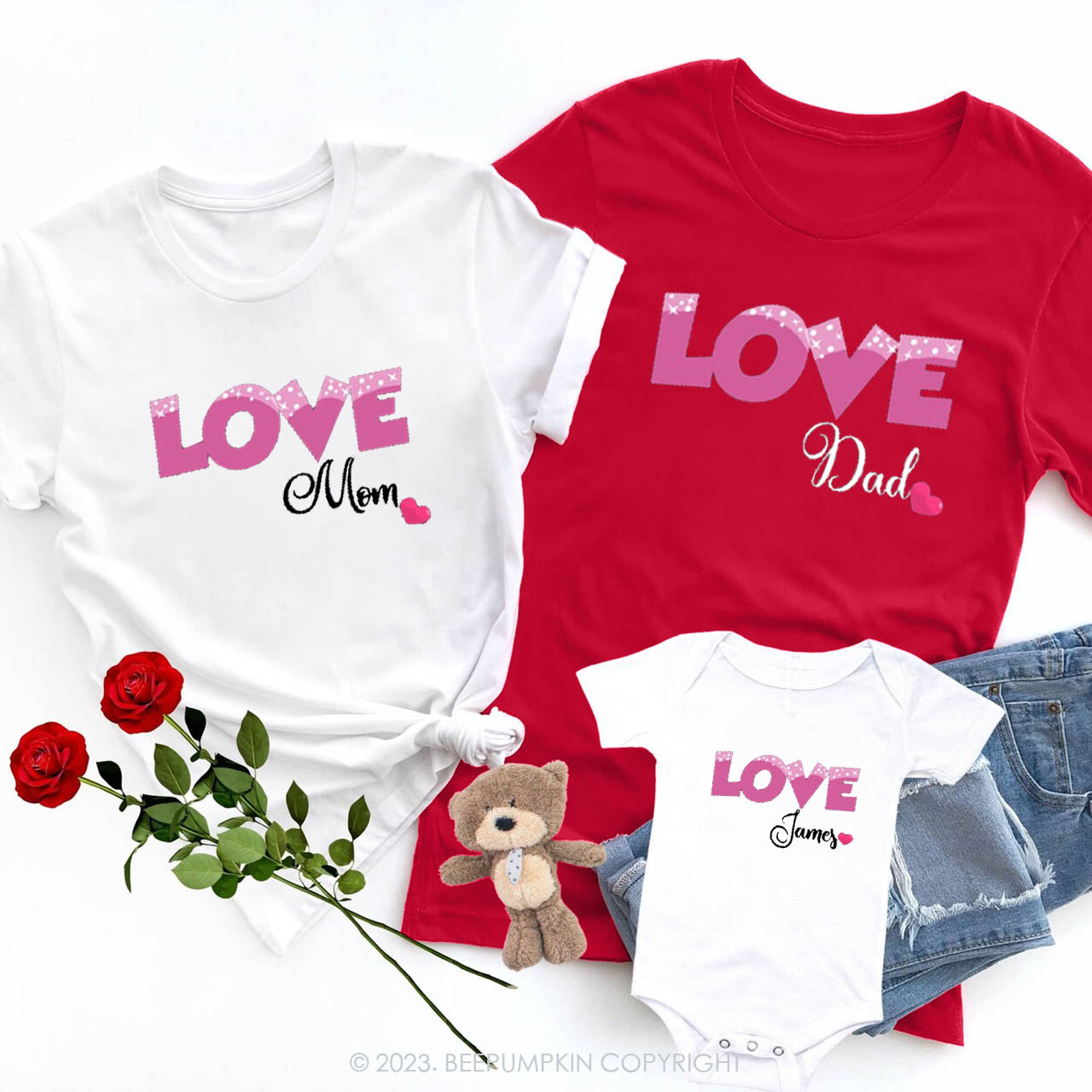 Personalized Happy Valentine's Day Family Matching Shirts