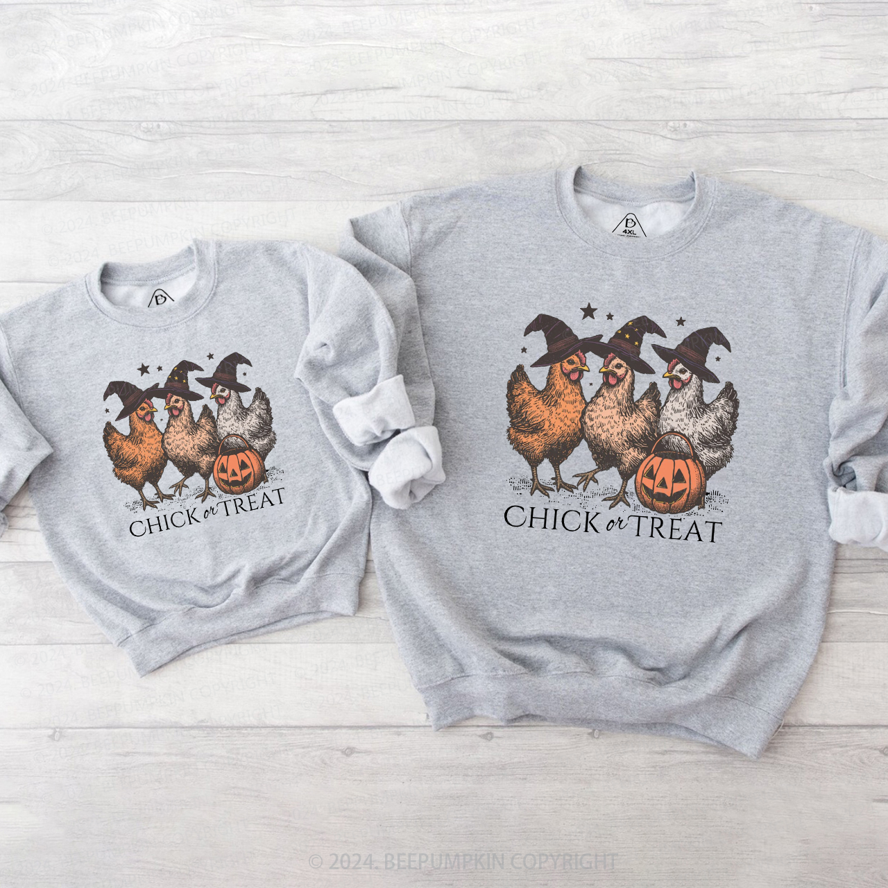 Halloween Chicken Vintage Family Matching Sweatshirt