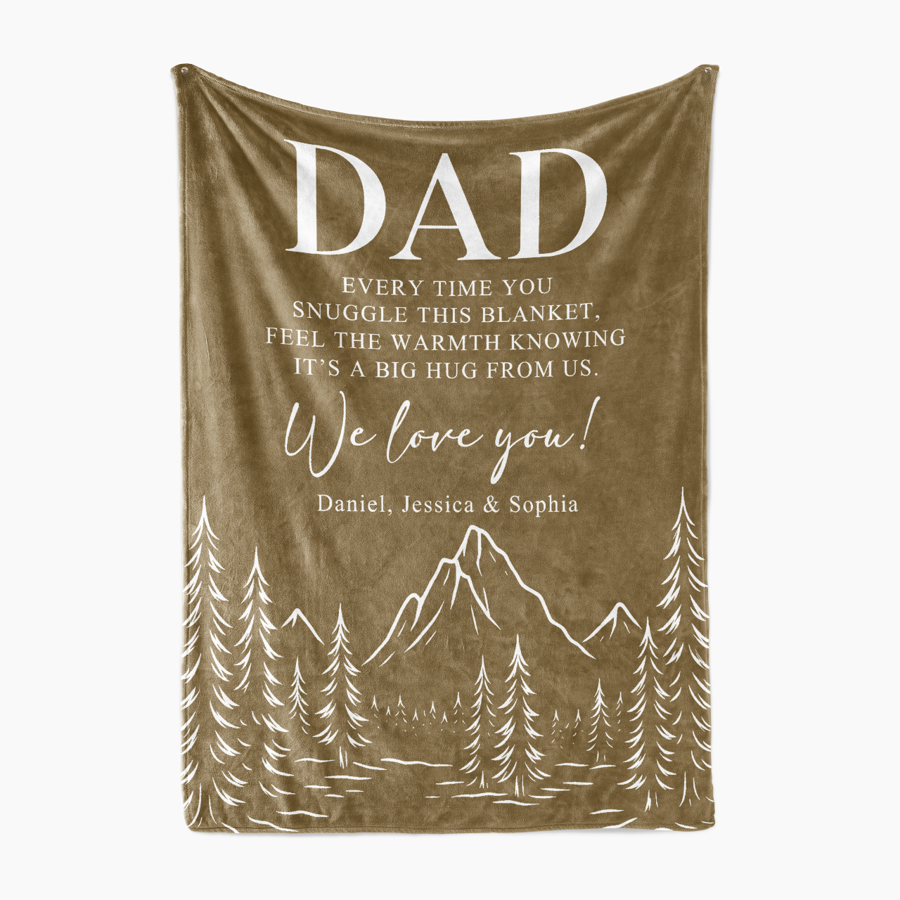 Personalized Blanket To Dad, With Love-Mountain Edition
