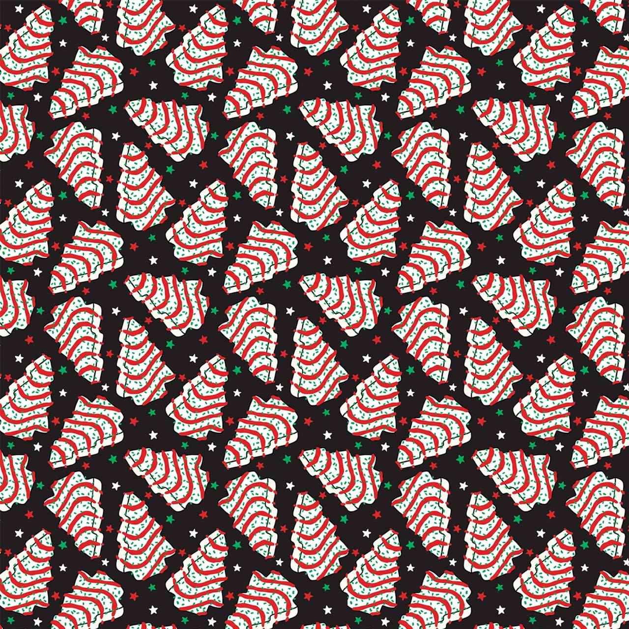 Black Christmas Tree Cakes All-Over Print Short Family Matching Pajama Sets