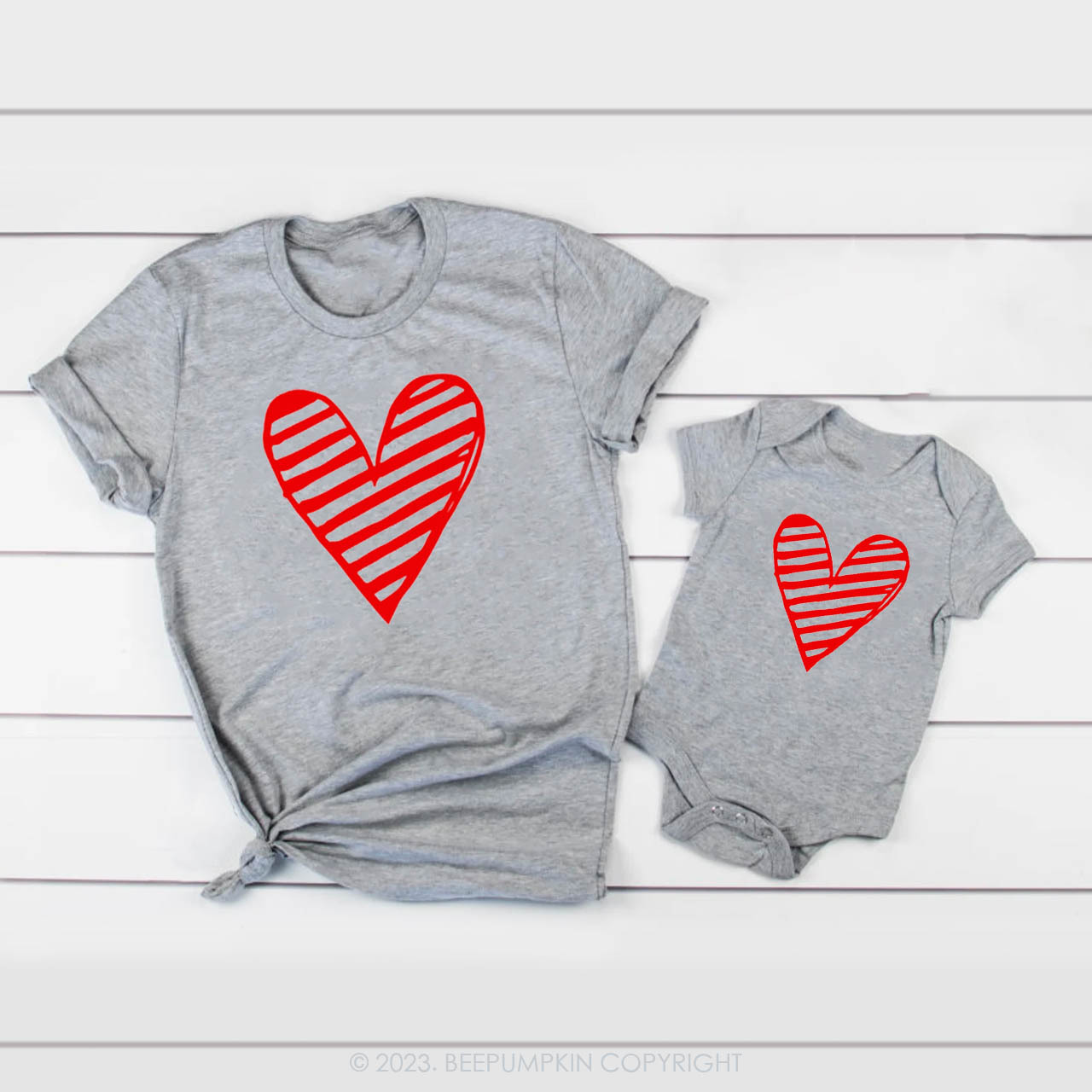 Valentine's Day A Fiery Heart Family Matching Shirts