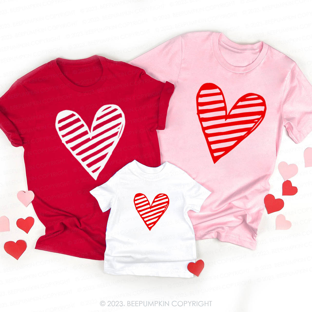 Valentine's Day A Fiery Heart Family Matching Shirts