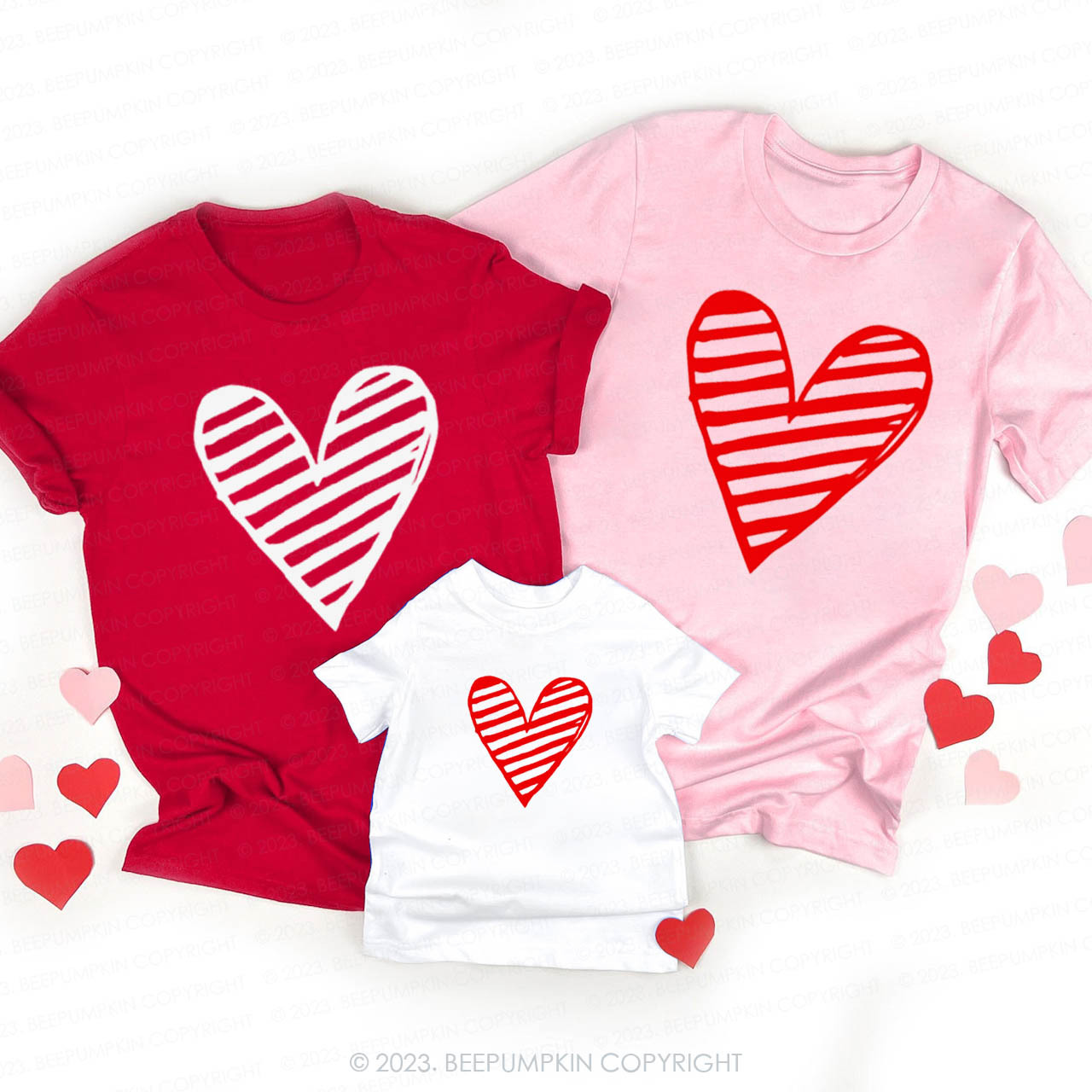Valentine's Day A Fiery Heart Family Matching Shirts