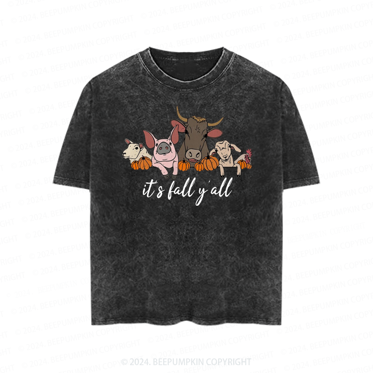 Halloween Ghost Cows Toddler&Kids Washed Tees